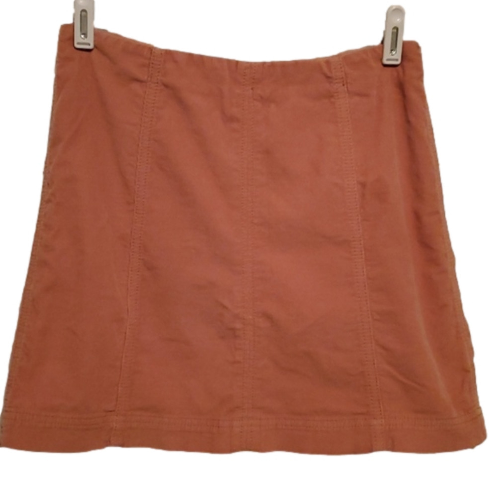 Free People Modern Femme Pink Cordurory Mini Skirt Size 6